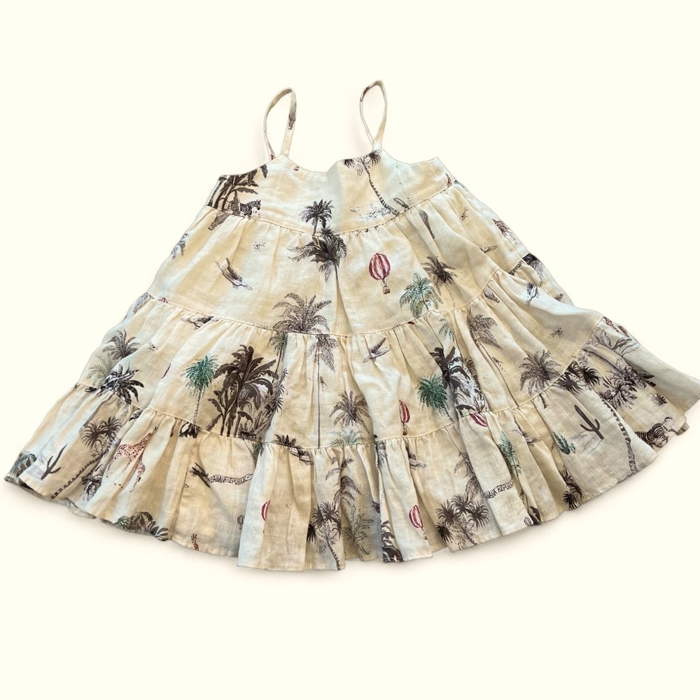 BANANA REPUBLIC Baby Tropical‎ Print Linen Sleeveless Dress, 18-24m